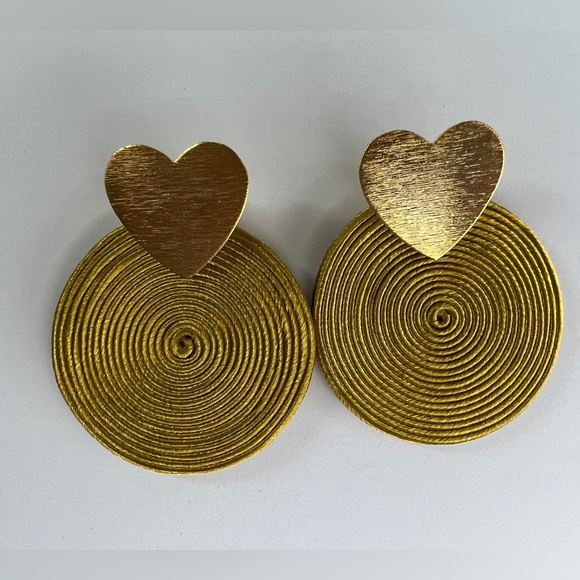 Elegant Yellow & Gold Dangle Earrings - Round Earrings - Trendy Summer Earrings - Picture 6 of 7